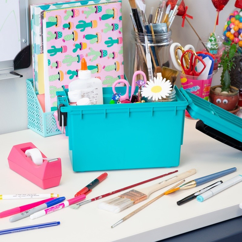 Stackable Craft Storage Box Portable Waterproof Dustproof Locking Organizer New