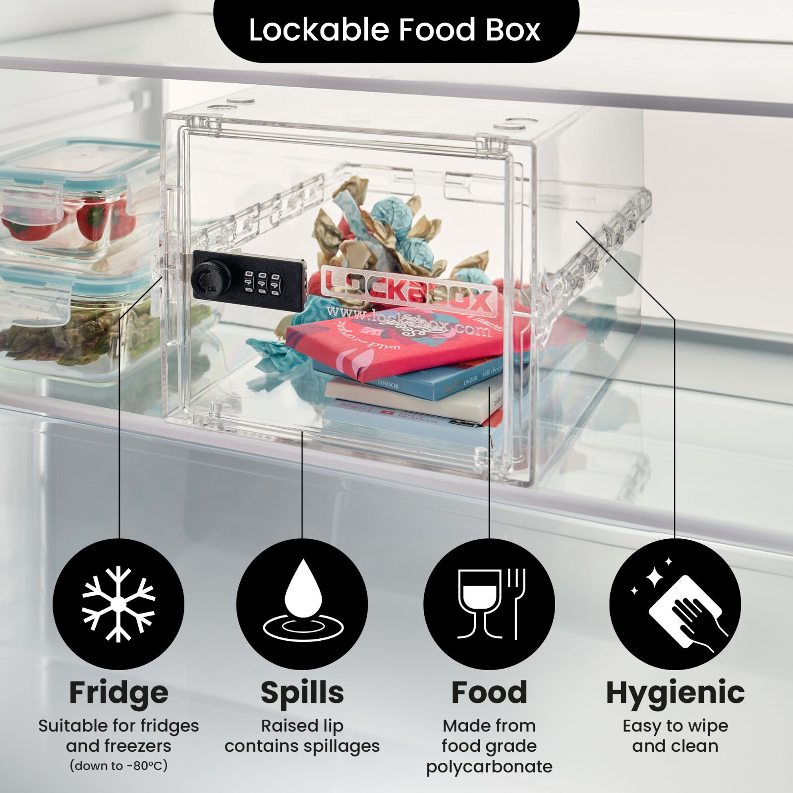 Lockabox One™ | Secure Code Compact Hygienic Food Medicine Lockable Storage Box