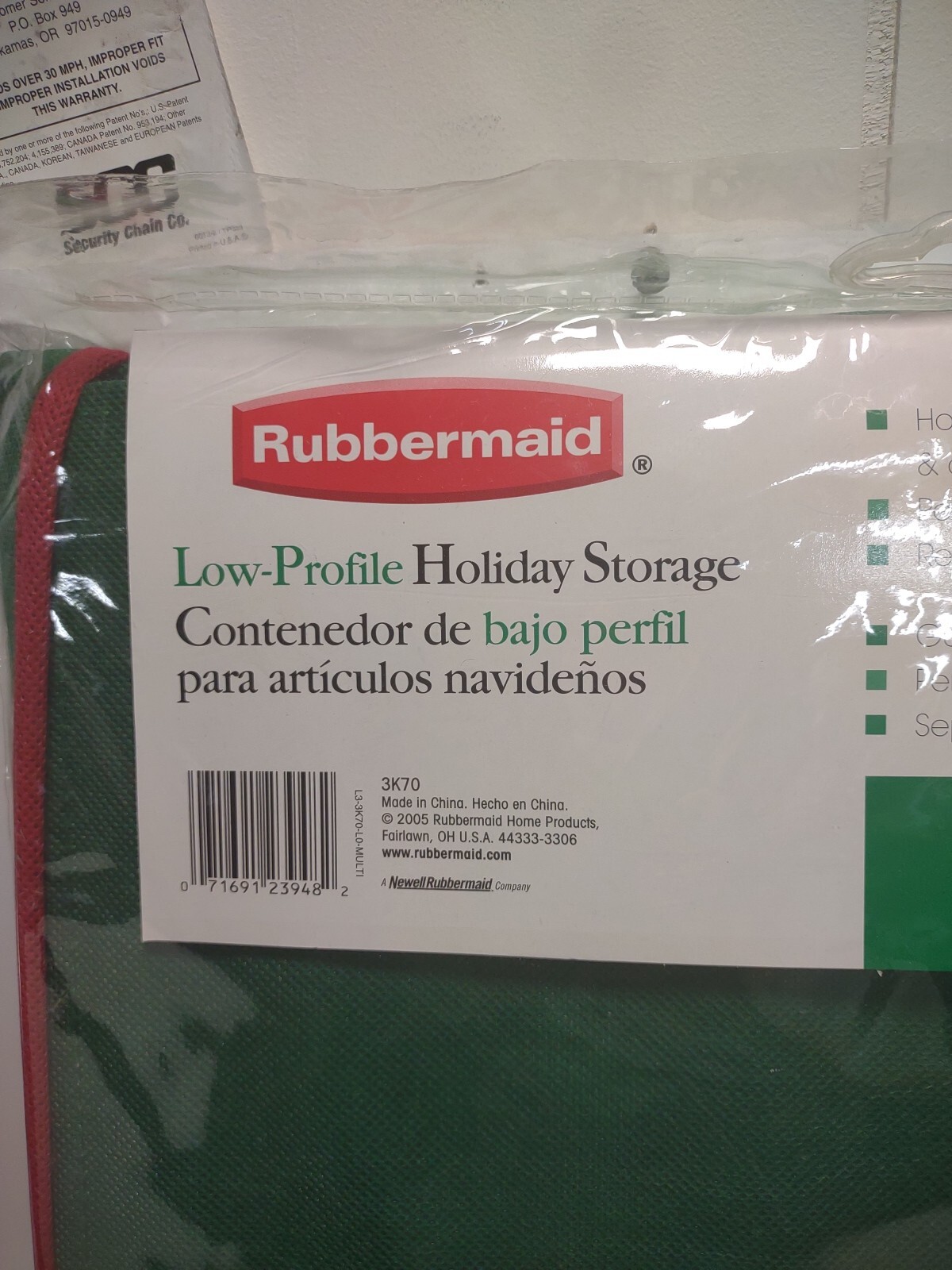 Rubbermaid Low-Profile Holiday Storage Box Ornament Organizer Holds 40 New