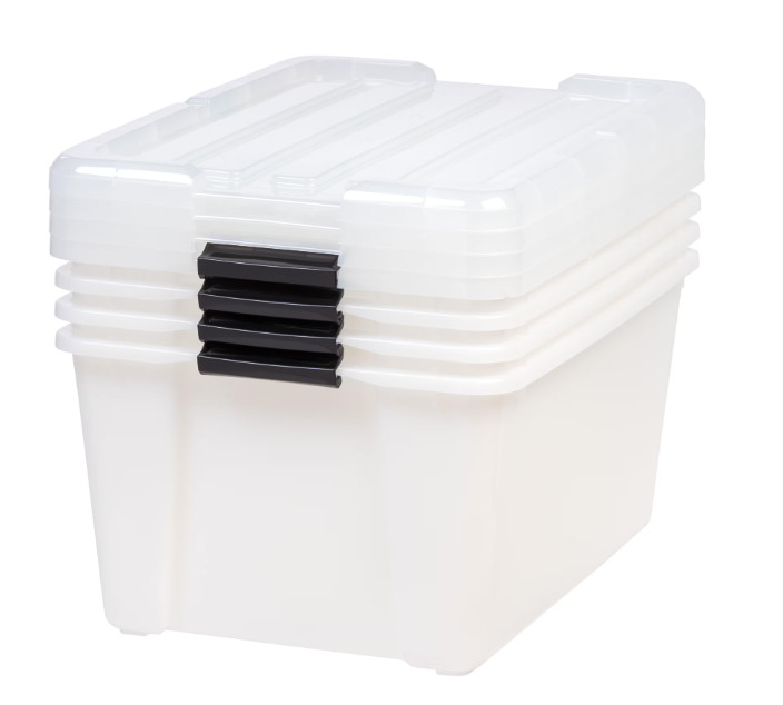 Buckle Up Storage Box in Pearl (4-Pack)