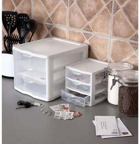 3-Drawer Clear Organizer 6&Prime;x4&Prime;x3&Prime; Storage Unit Box Cabinet Crafts Paper Triple