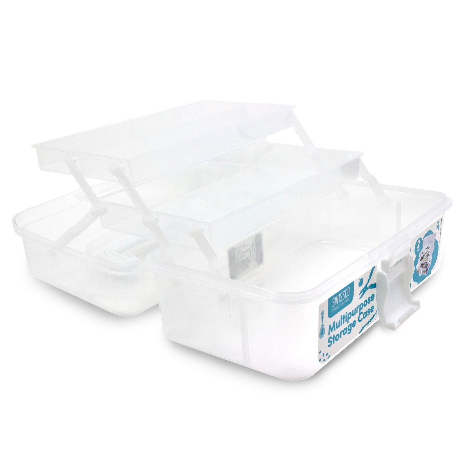 Two Tray Multi-Purpose Storage Case Organizer Jewelry & Arts & Crafts Clear