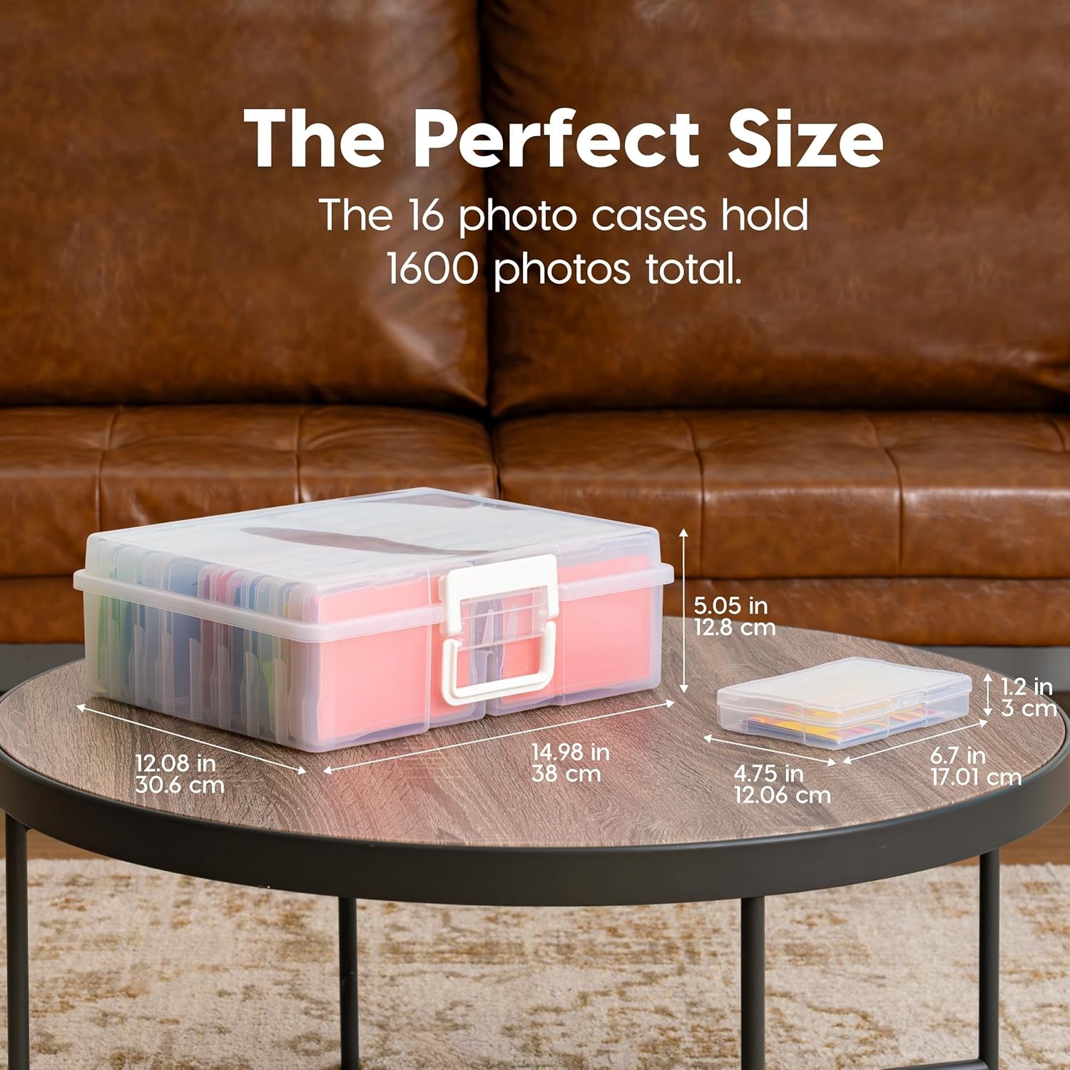 Photo Storage Box 16 Cases Fits 4×6 Pictures Cards Craft Organizer Clear 2 Pk