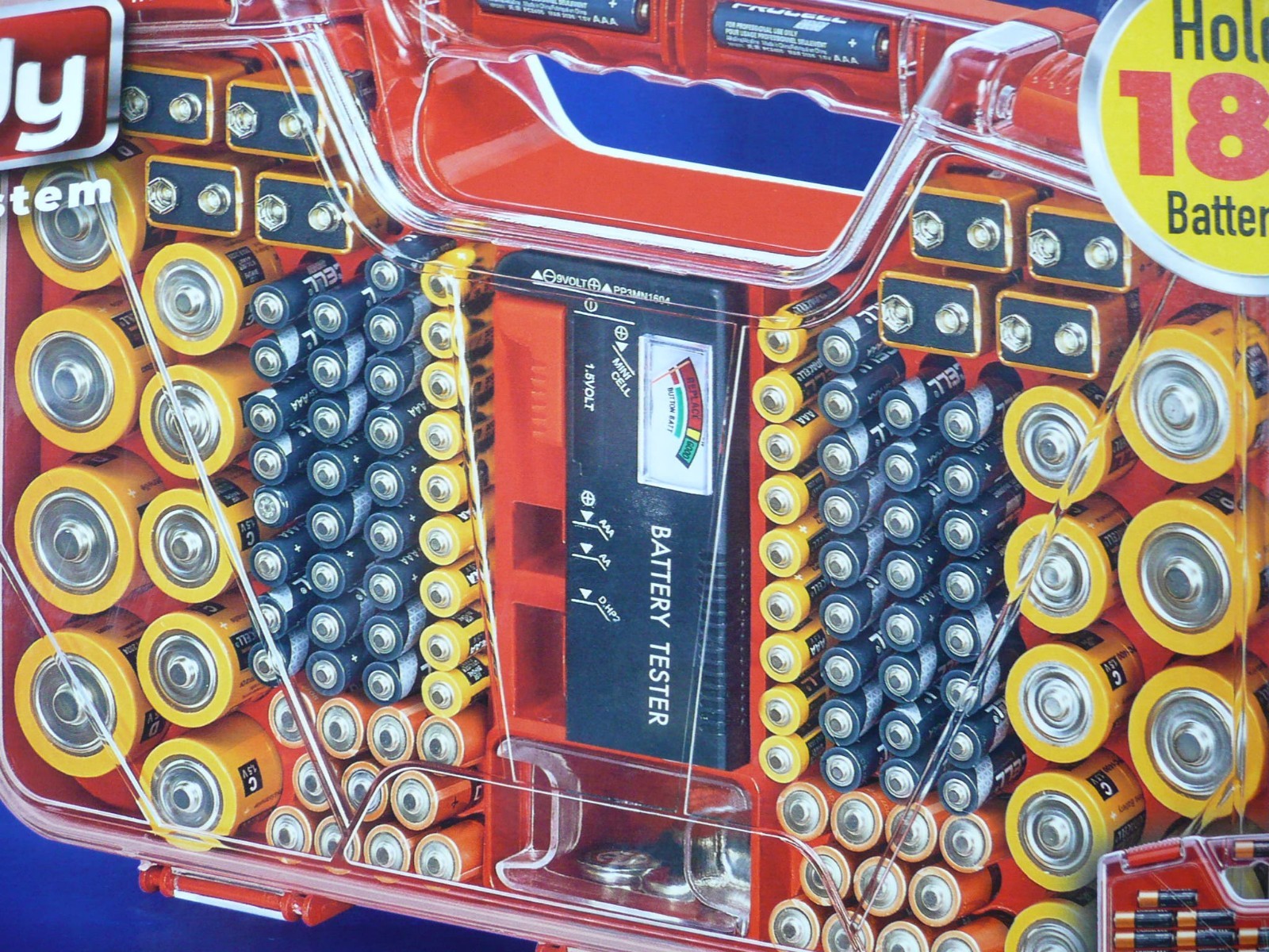 Battery Daddy Storage System Caddy Organizer With Battery Tester Seen On TV 180