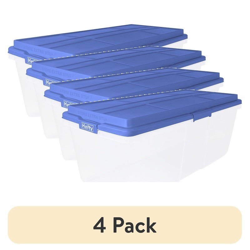 Durable Clear Storage Bin Stackable Container W/ Secure Latches Organizing Home