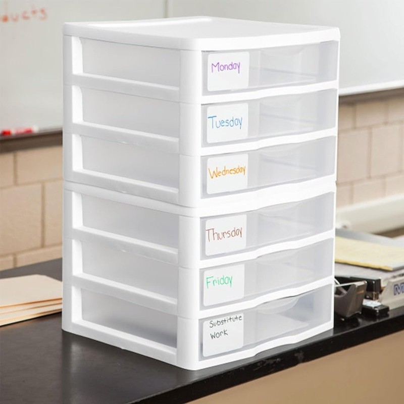 Clear 3 Drawer Storage Box Craft Supplies Office Organization Stackable Unit New