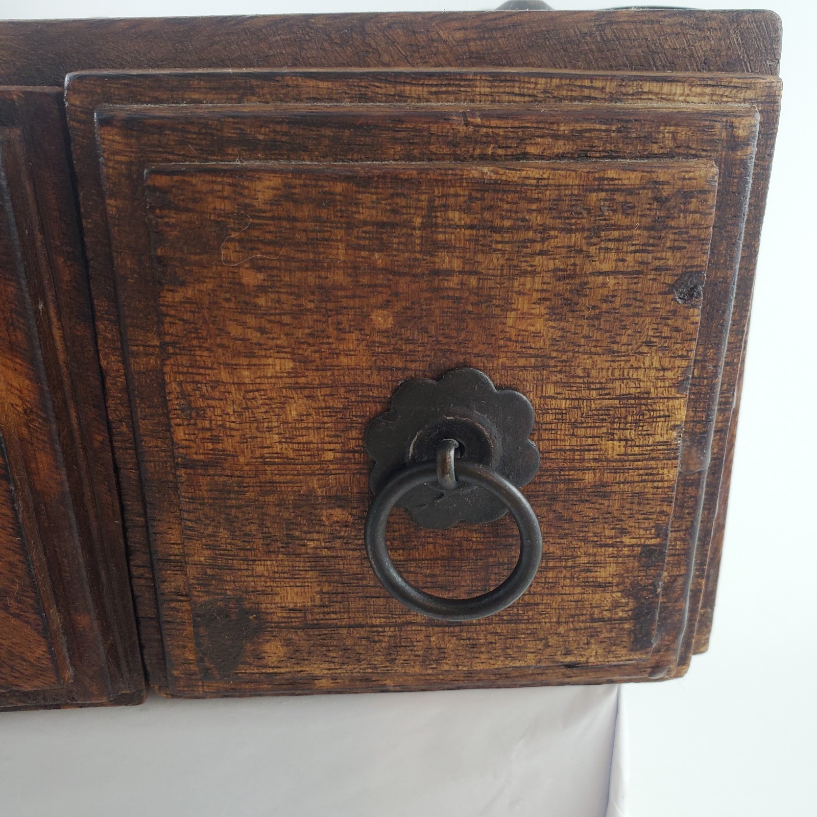 Vintage Wood Apothecary Tea Spice Box Carved Boho Jewelry Box Drawers Handmade