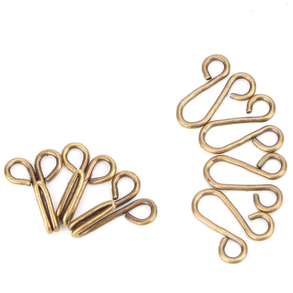 Gold Hooks and Eyelets for Sewing, 17mm, Coats for Sewing, Large Hooks, M…