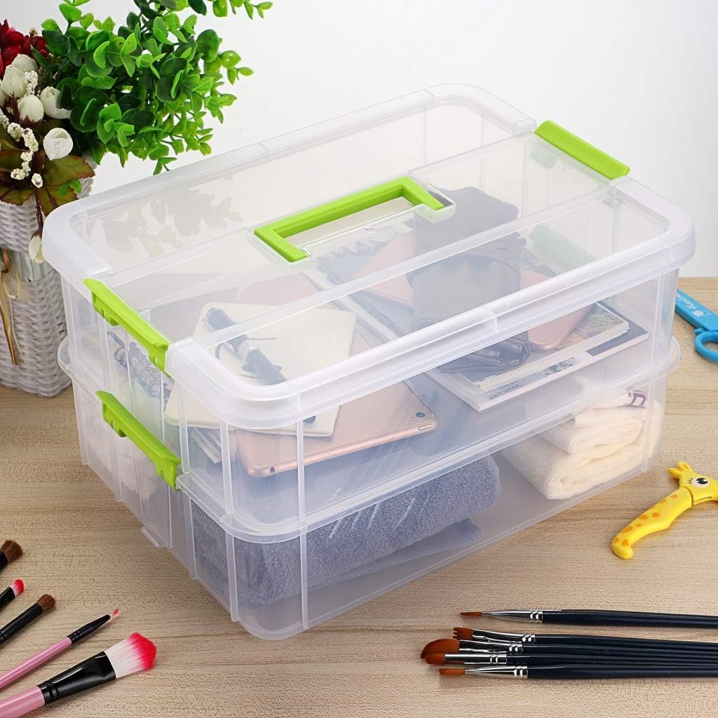 Lightweight Stack Carry Storage Container with Buckle for Safe Organization