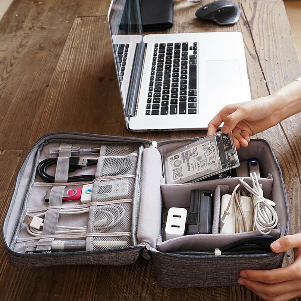 USB Travel Cable Bag Organizer Charger Storage Electronics Case Cord Accessories