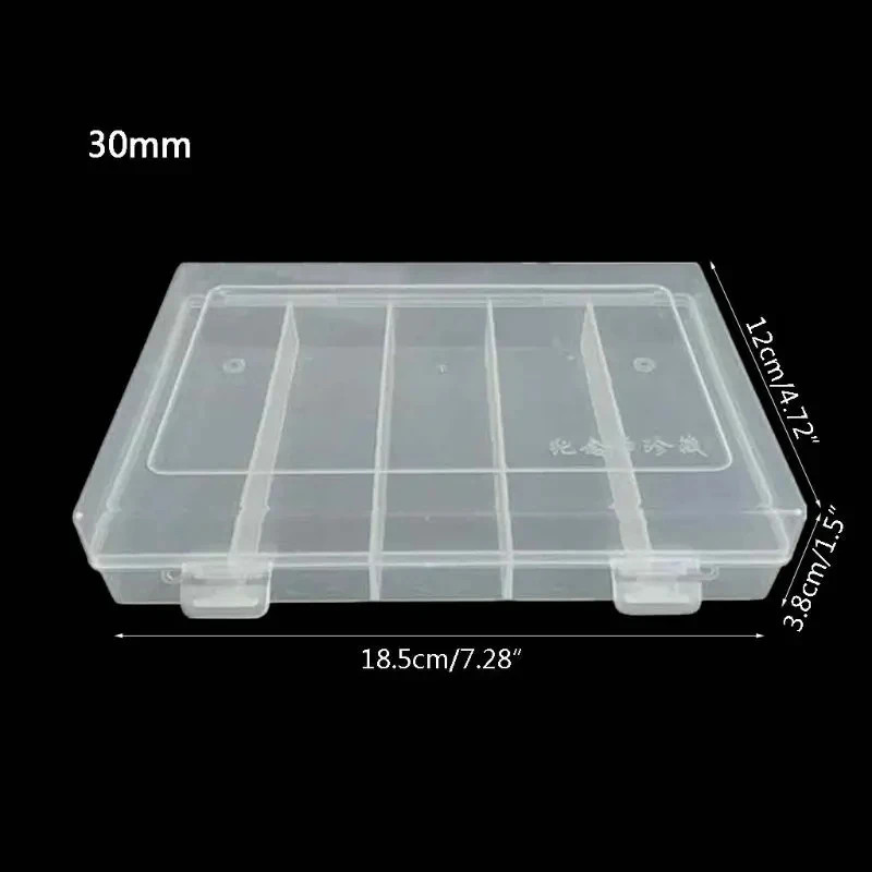 Rectangular Clear Plastic Storage Box Collection Case Protector for 100Pcs 27Mm/