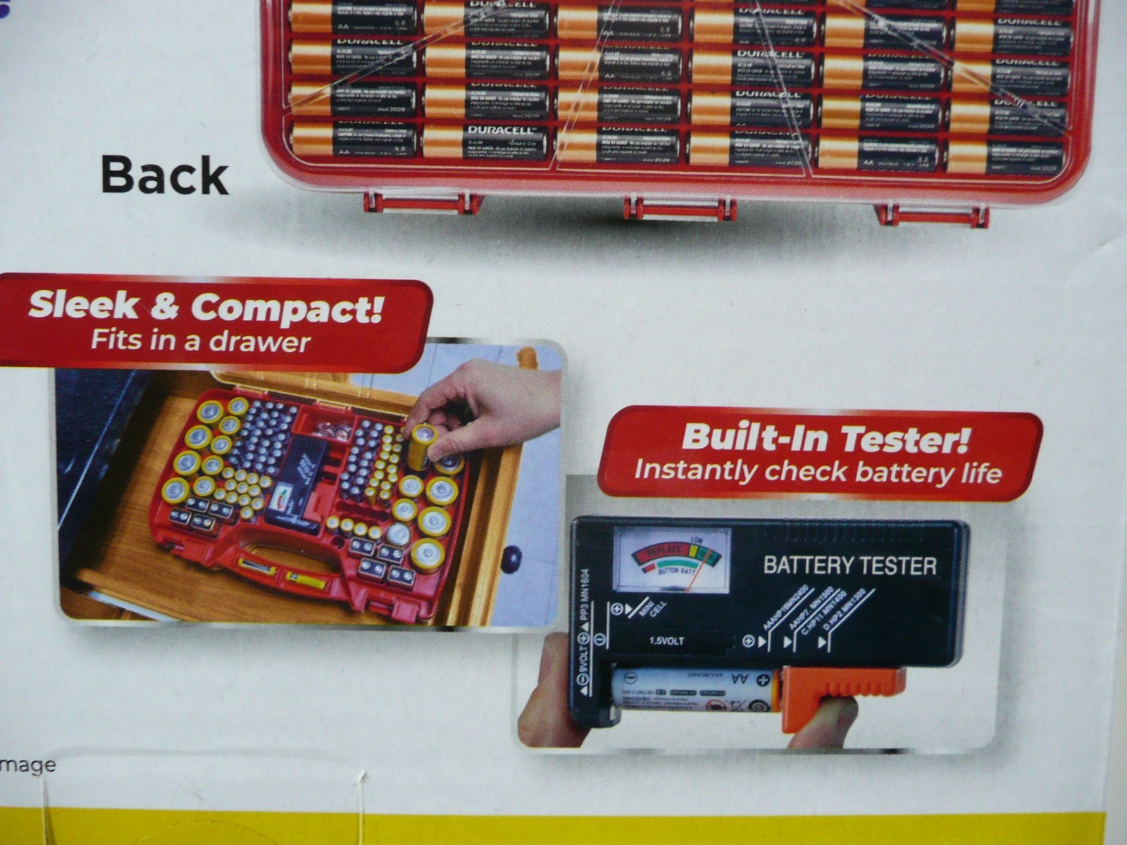 Battery Daddy Storage System Caddy Organizer With Battery Tester Seen On TV 180