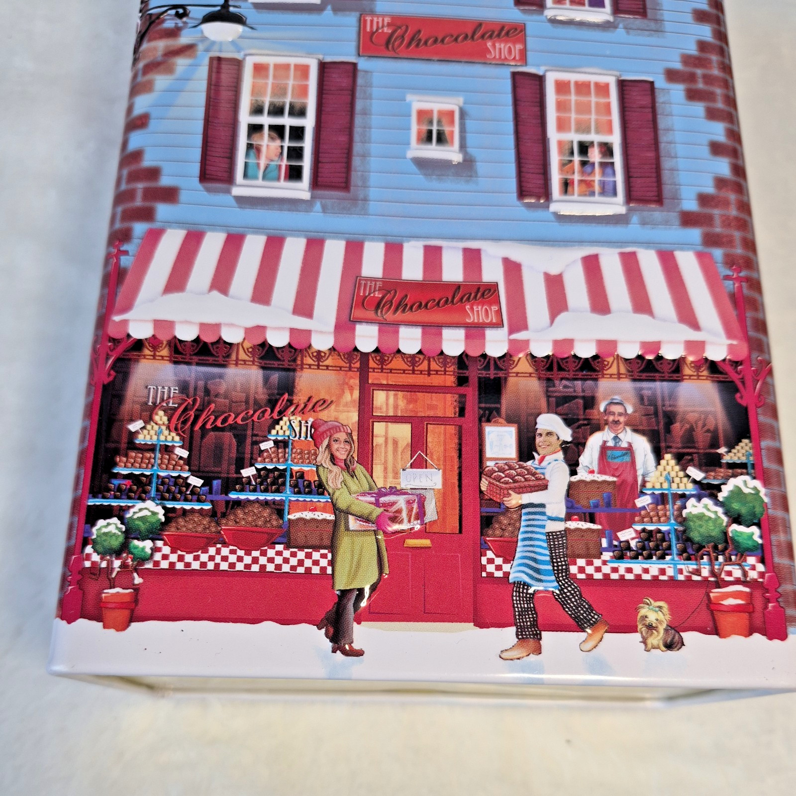 Harry London Chocolate Shop Tin Box – 8 in Collectible Christmas Village – Mint
