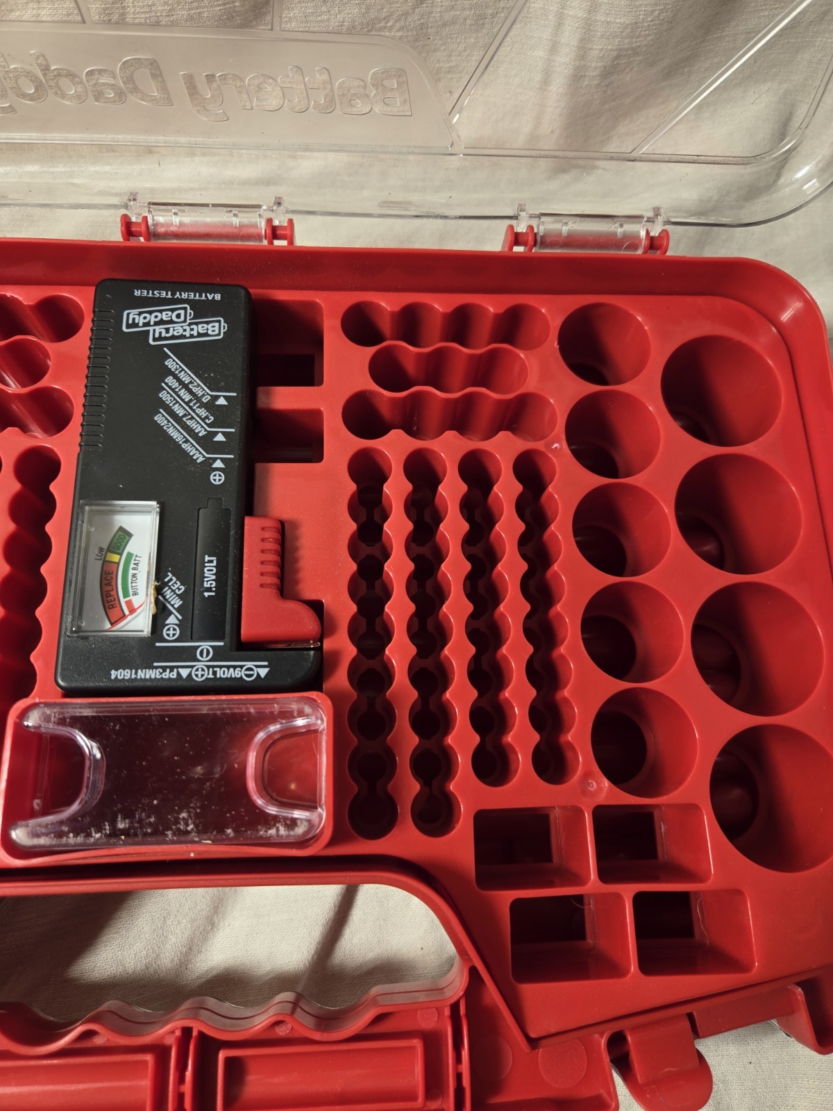 Battery Daddy 180 Storage System Caddy Organizer Built In Tester