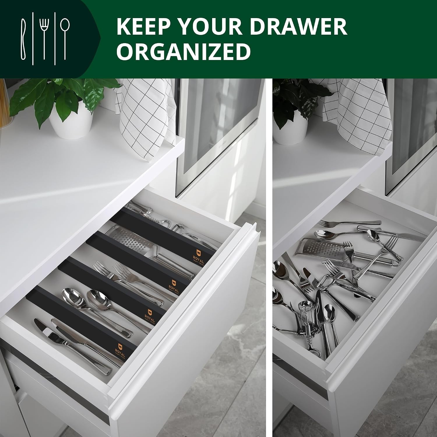 Adjustable Drawer Separator Organizers, 17-22 Inches