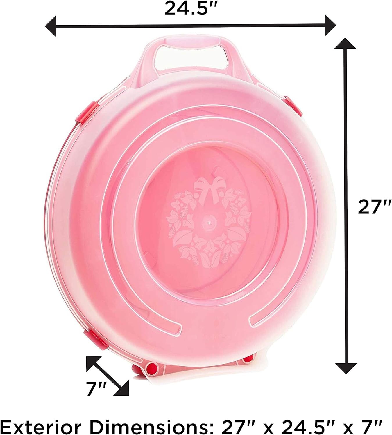 BRAND NEW HOMZ Set of 3 Holiday Wreath Plastic Storage Containers, Up to 24&Prime;