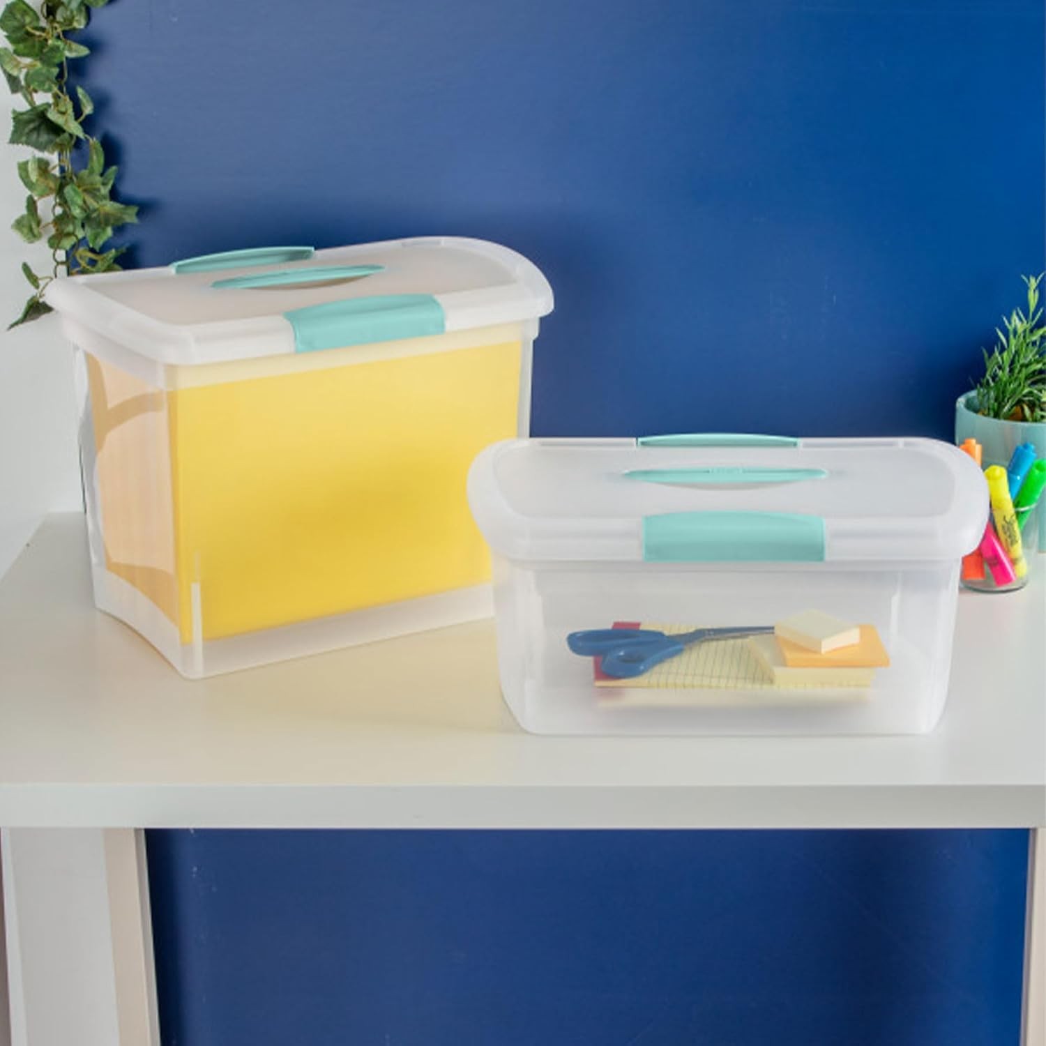 18768606 Large Nesting Showoffs Clear Base & Lid W/ Colored Handle & Latches