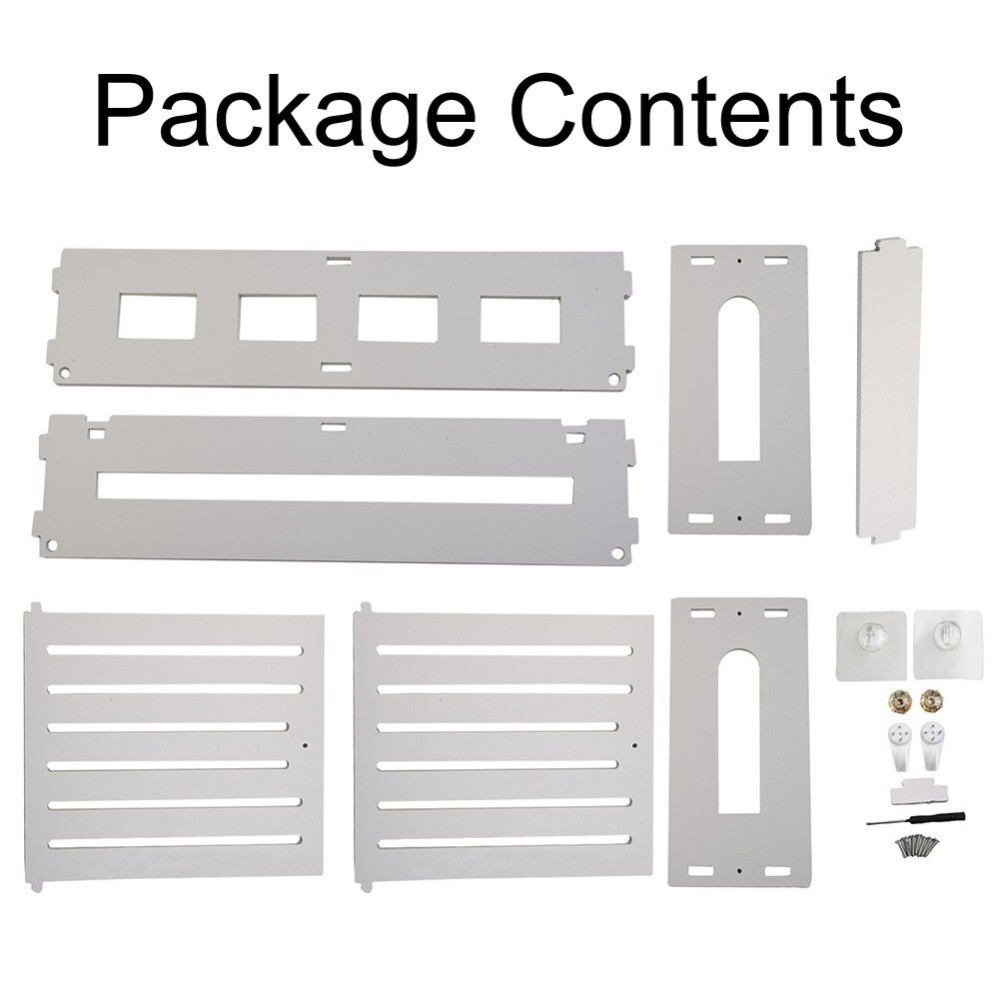 White Wifi Router Rack Box Shelf Storage Wall Mounted Wireless Bracket Cable