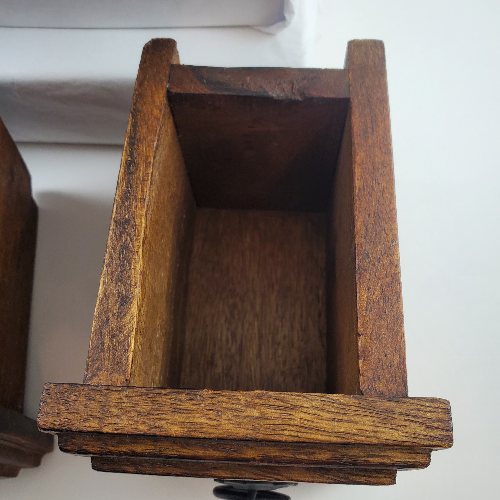 Vintage Wood Apothecary Tea Spice Box Carved Boho Jewelry Box Drawers Handmade