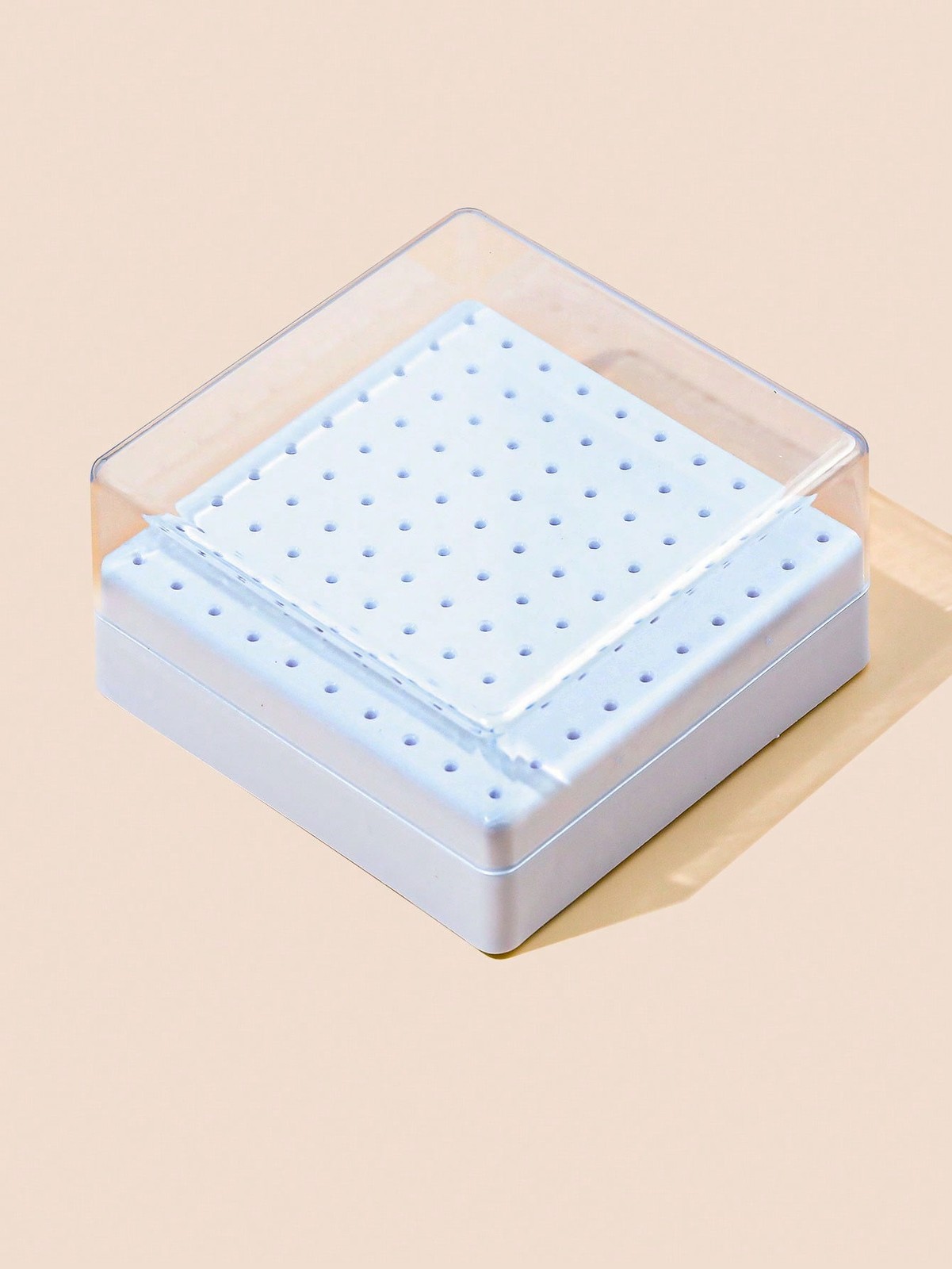 Multicolor Transparent Nail Tool Storage Box For Drill Bits Files Brushes