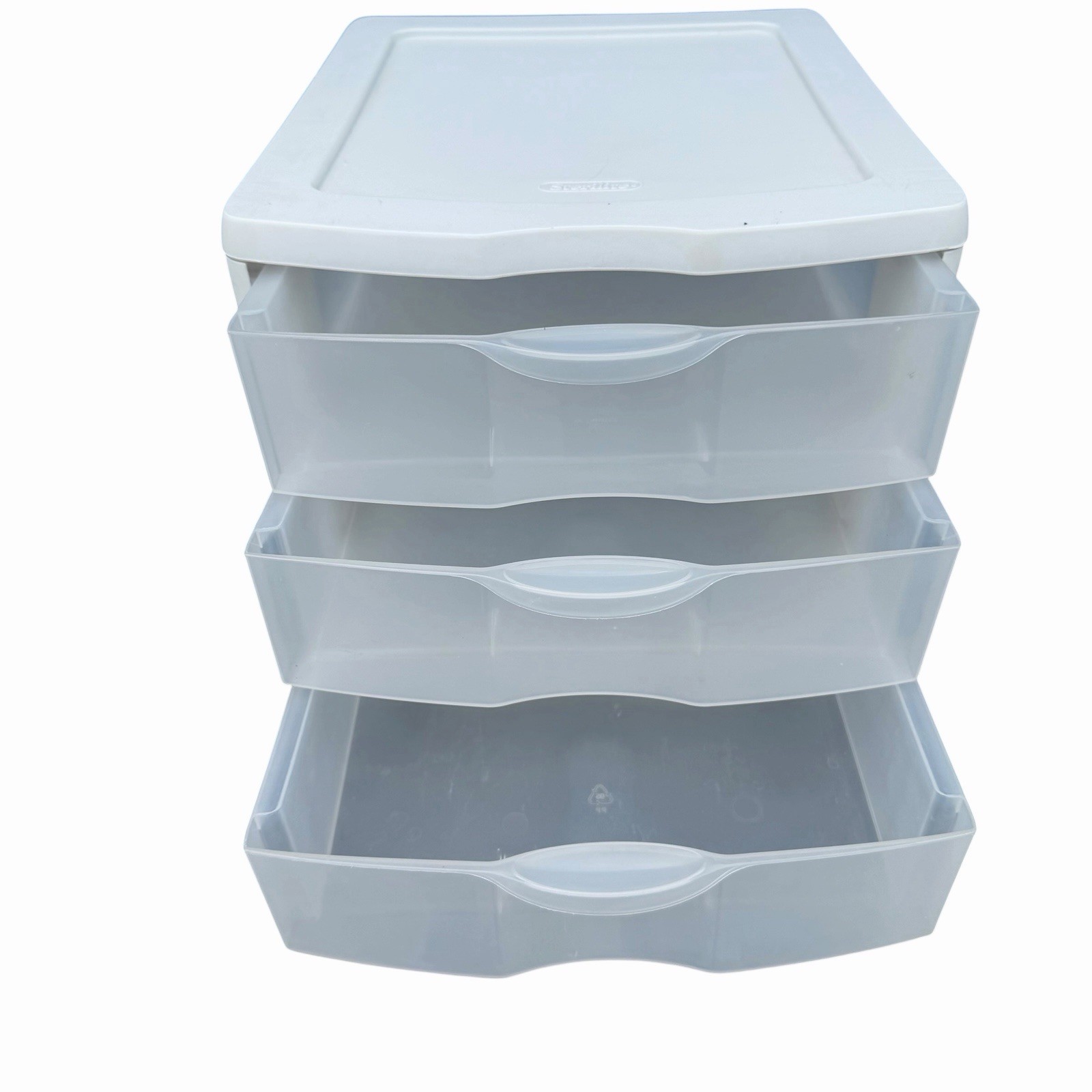 Sterilite 3 Drawer Unit White Plastic ClearView Holds 8.5×11&Prime; Paper Ream