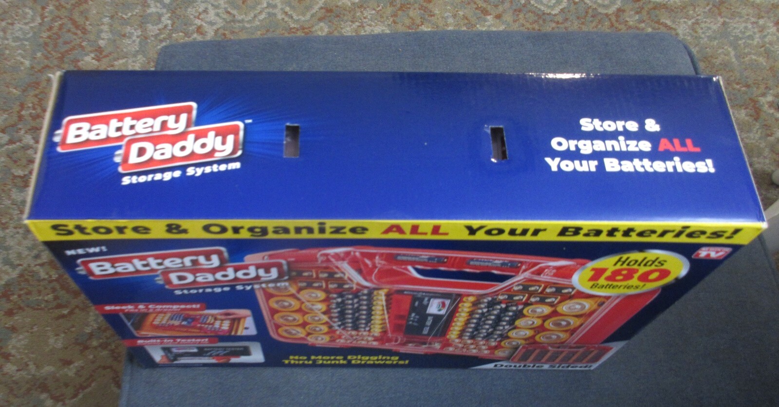 Battery Daddy 180 – Battery Storage System with Built-in Tester, holds 180