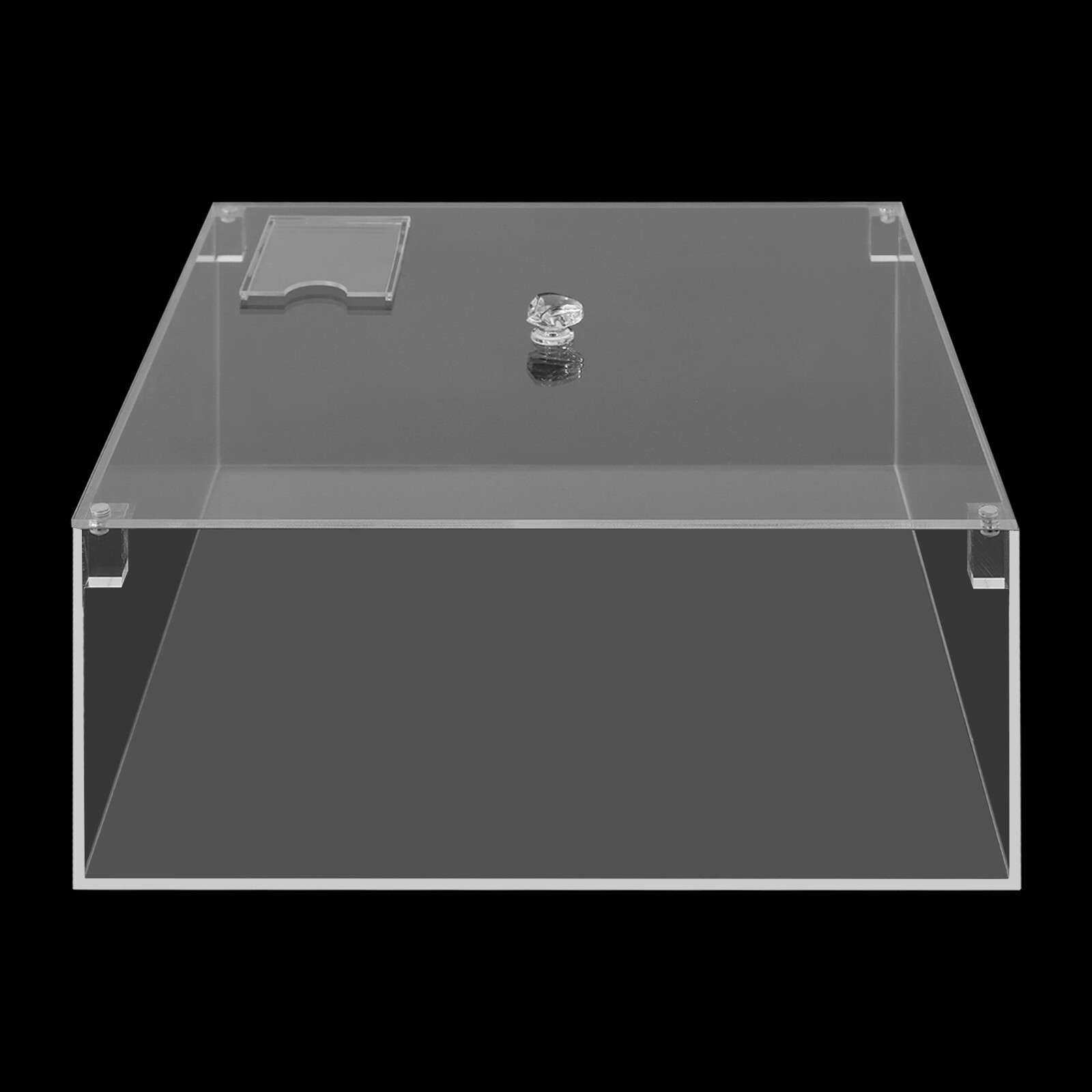 Desktop Storage Box Acrylic Storage Box Clear Acrylic Box with Lid 25*25*12cm