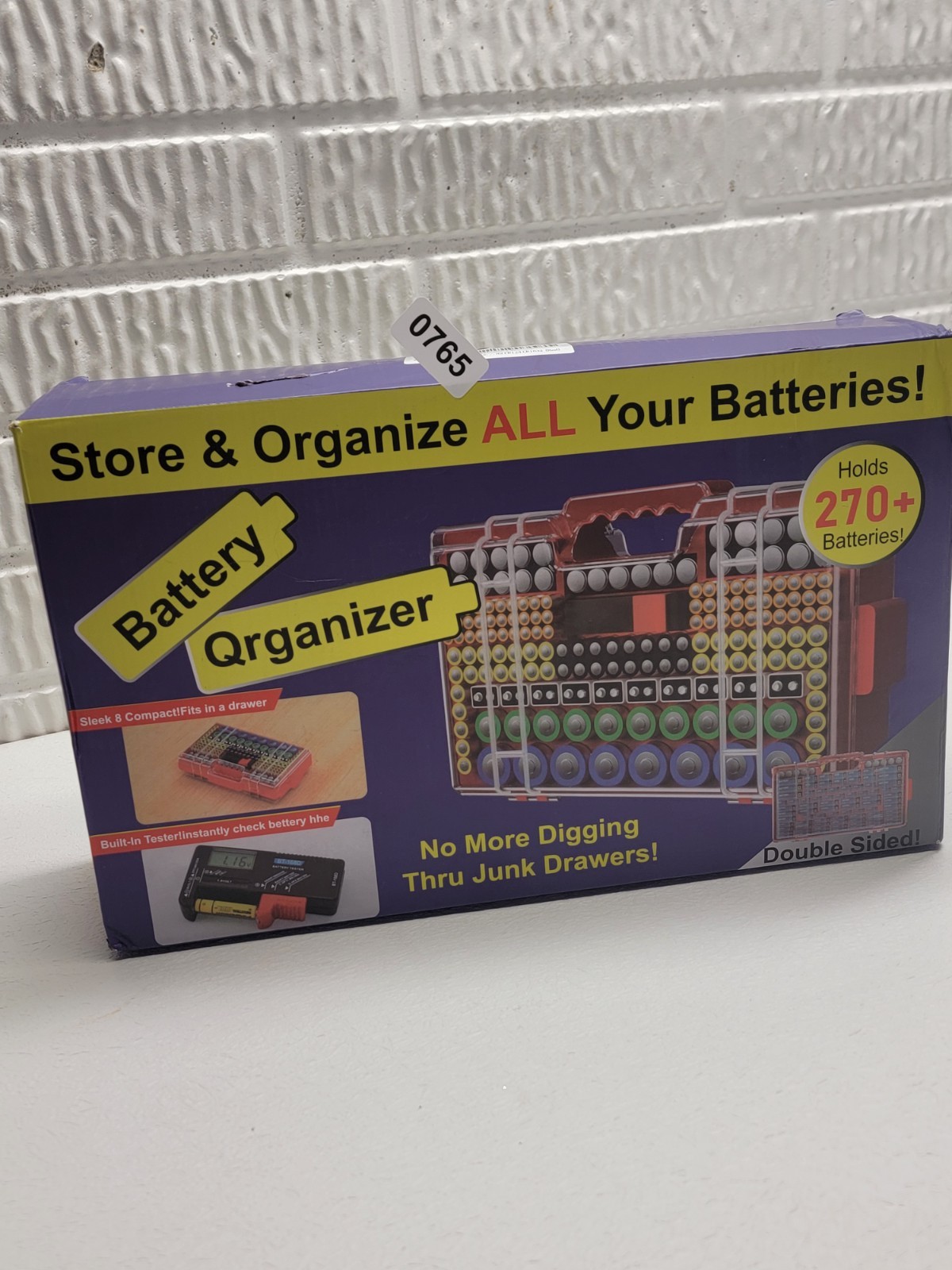 Battery Organizer Storage Holder Box Case with Tester 270+Batteries Double-Sided