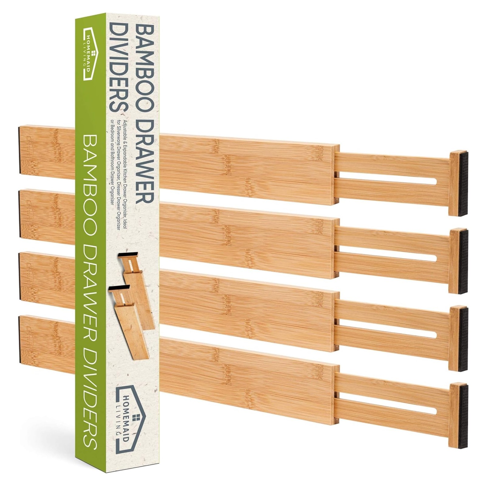 Homemaid Living Drawer Organizer Adjustable and Expandable – Ideal Drawer Div…