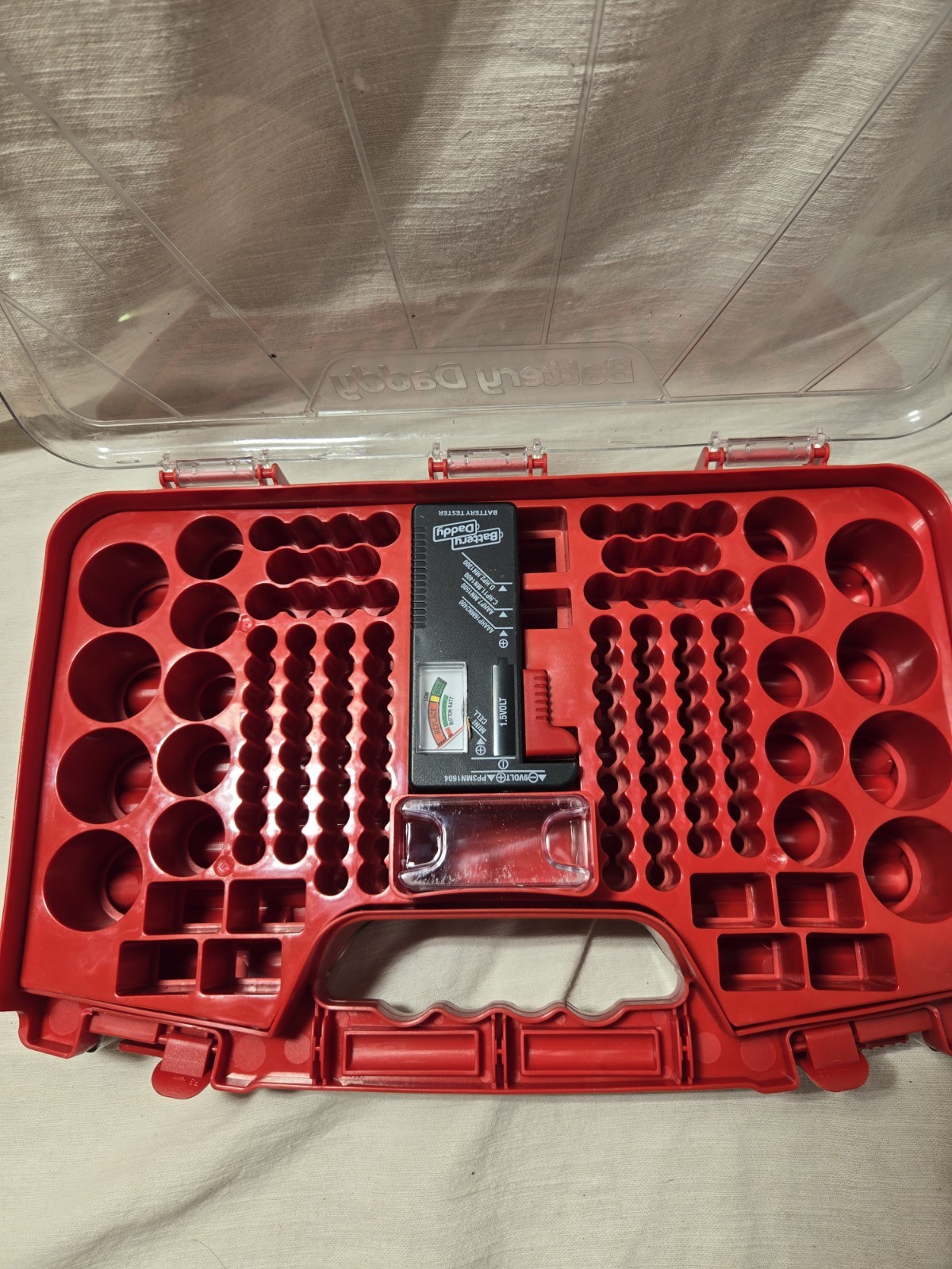 Battery Daddy 180 Storage System Caddy Organizer Built In Tester