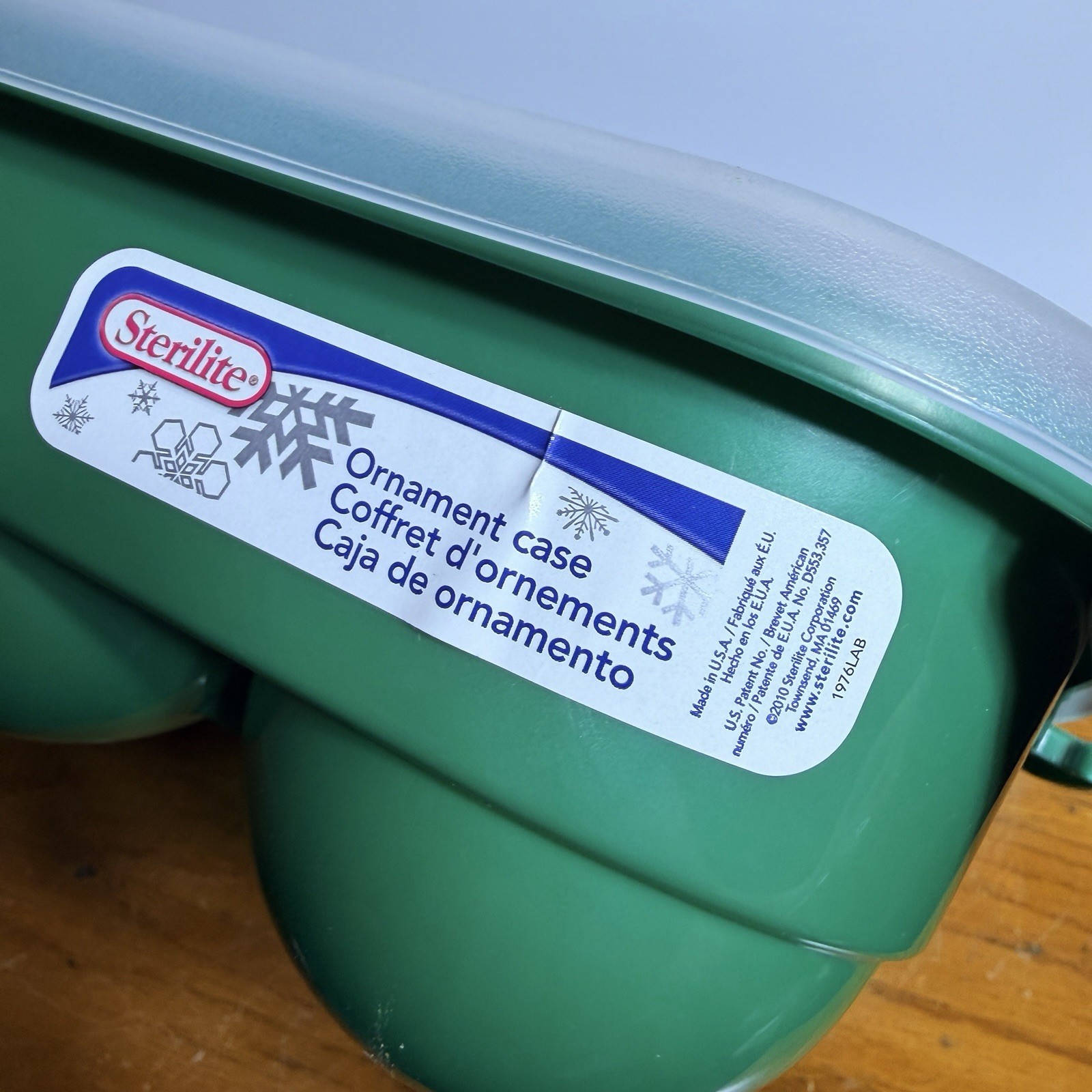4 Green Sterilite Ornament Storage Box Case 20 Piece Hinged Lid Snap Closure 20&Prime;