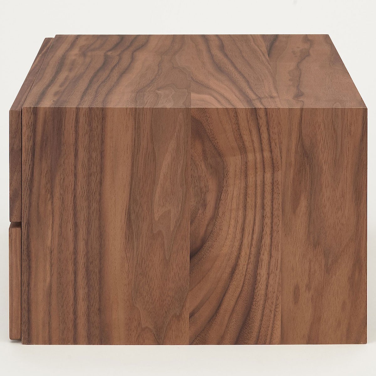 MUJI Stacking Chest Half 2 Drawer Dark Brown Oak Veneer Storage Japan