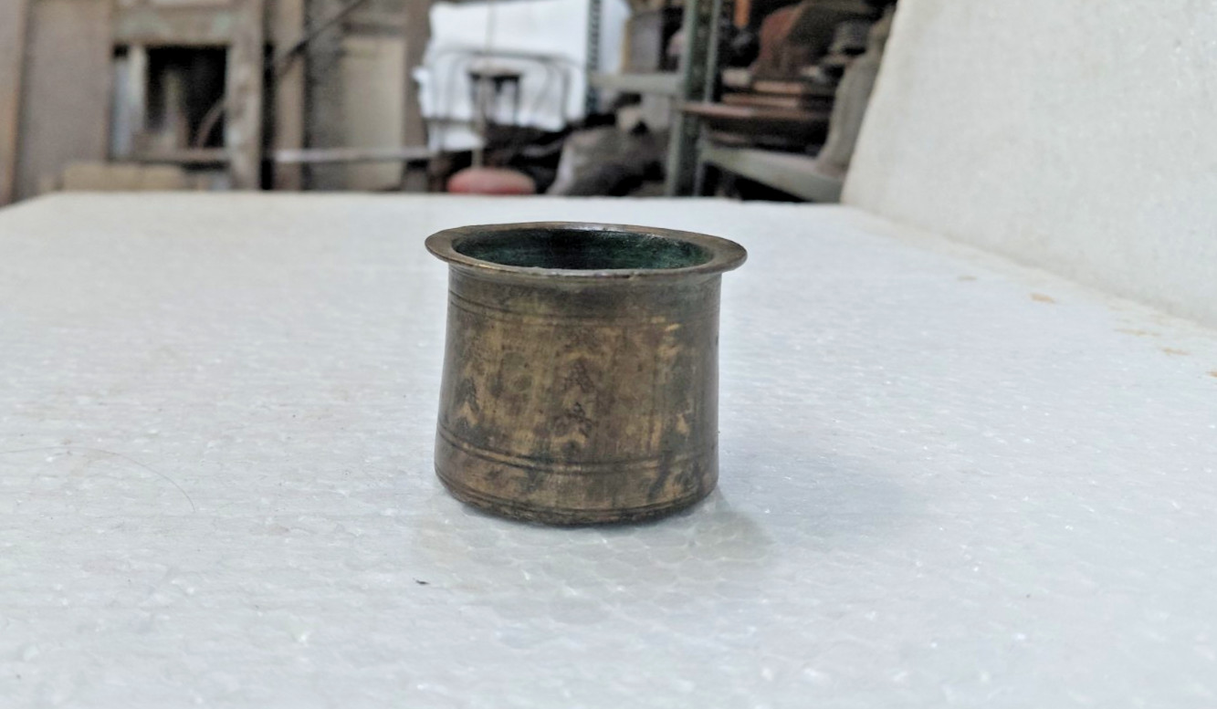 Antique Old Handmade Bronze/ Brass Temple Hindu Holy Water Pot Panchpatra