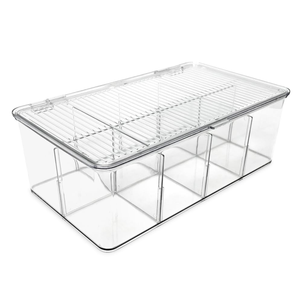 Isaac Jacobs Divided Clear Plastic Organizer (10.88&Prime; x 6.63&Prime; x 3.75&Prime;)
