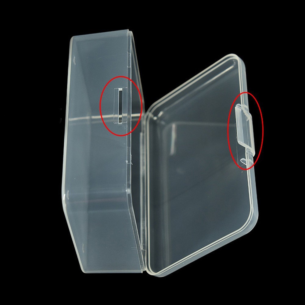 Rectangular Storage Crate Transparent Clear with Lid Collection Box Folder