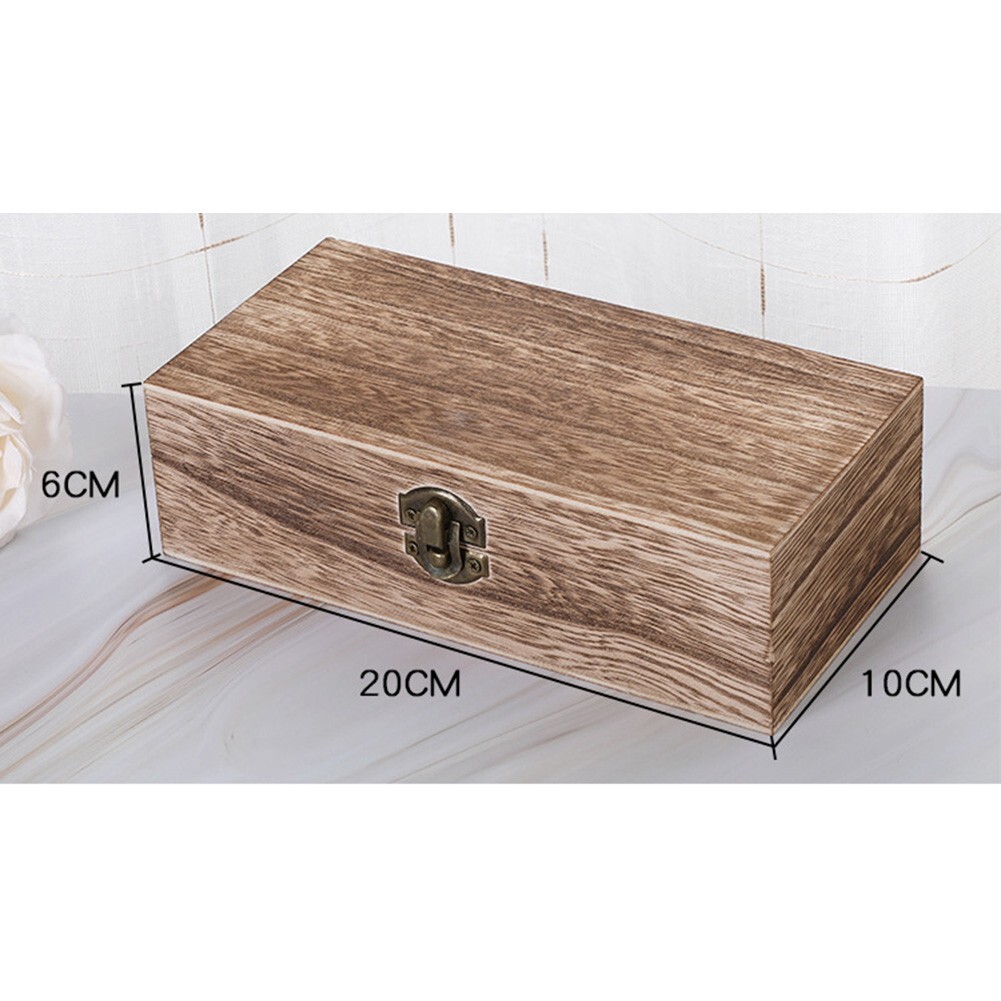 Design Wood Storage Box With Clamshell Opening and Metal Buckle