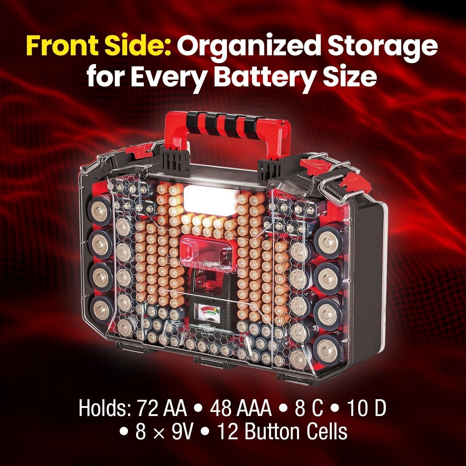 Battery Daddy Storage & Organizer Case w/Light and Tester, Stores & Protects …