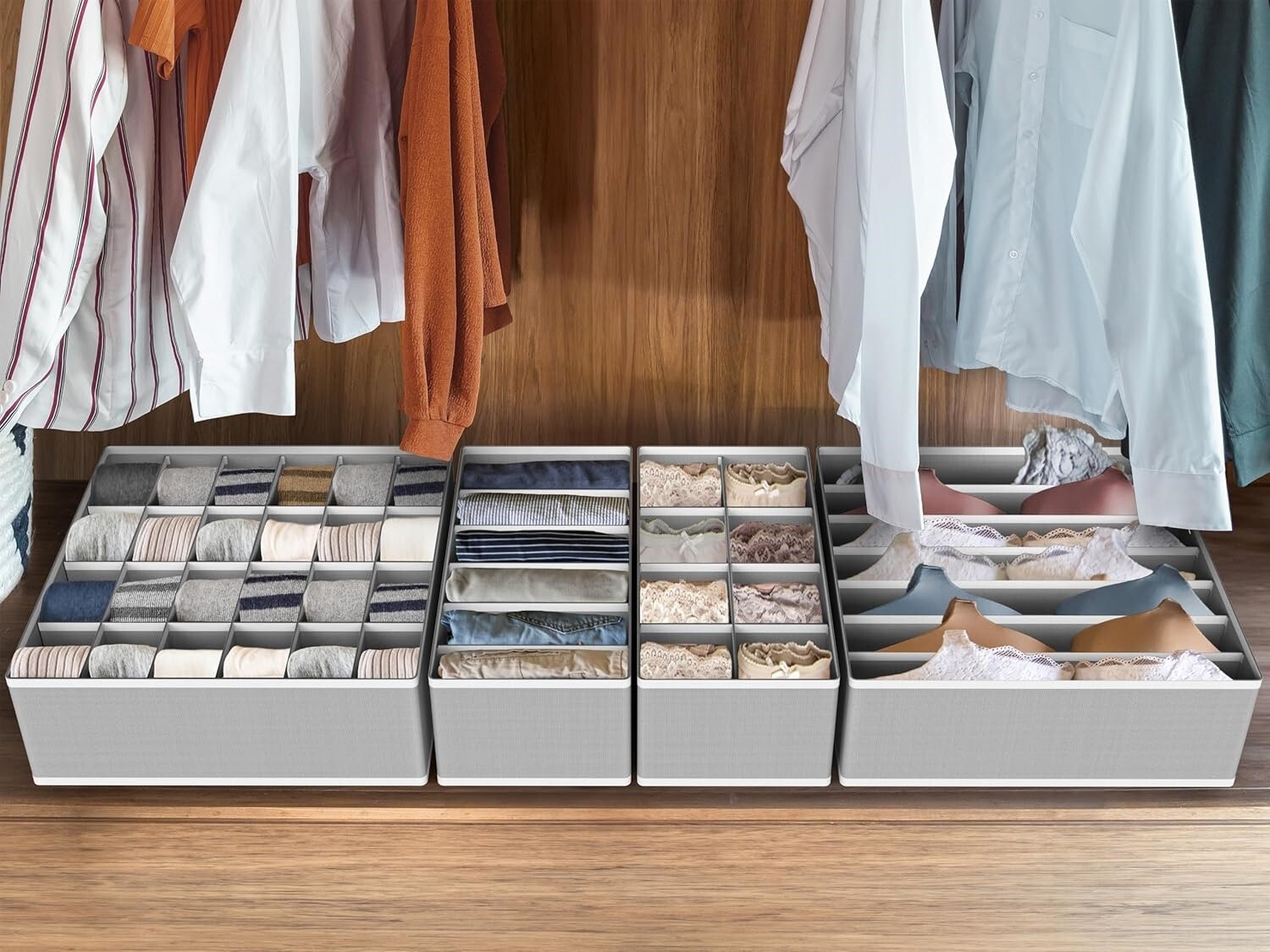 Divisor organizador de cajones para calcetines y ropa interior con 45 celdas NEW