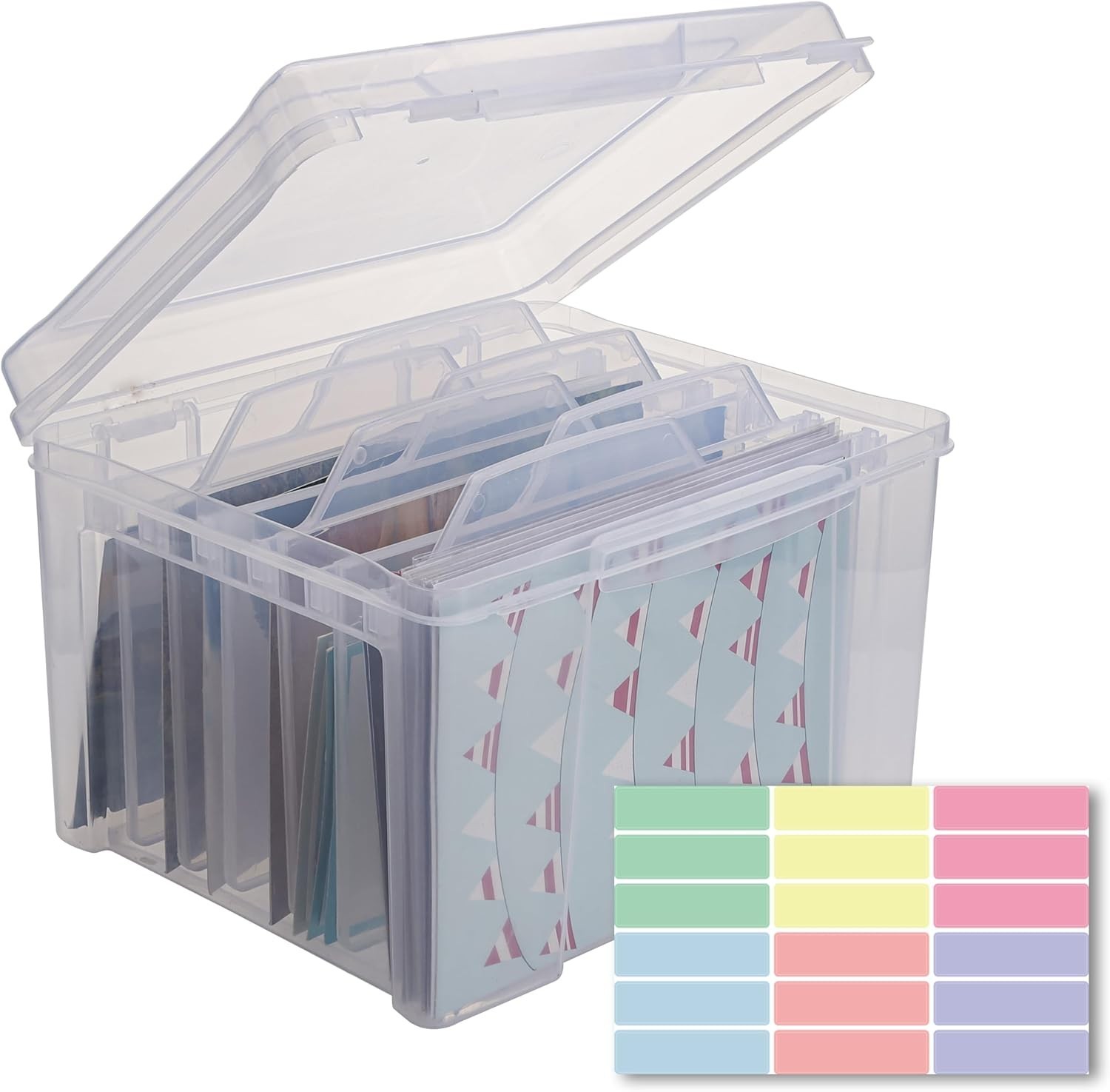 Greeting Card Storage & Organizer Box with 6 Removable Dividers for Holiday B…