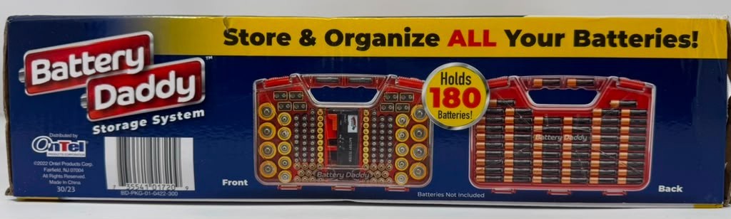 Battery Daddy Storage System Holds 180 Batteries w/ Built-In Tester New In Box#2