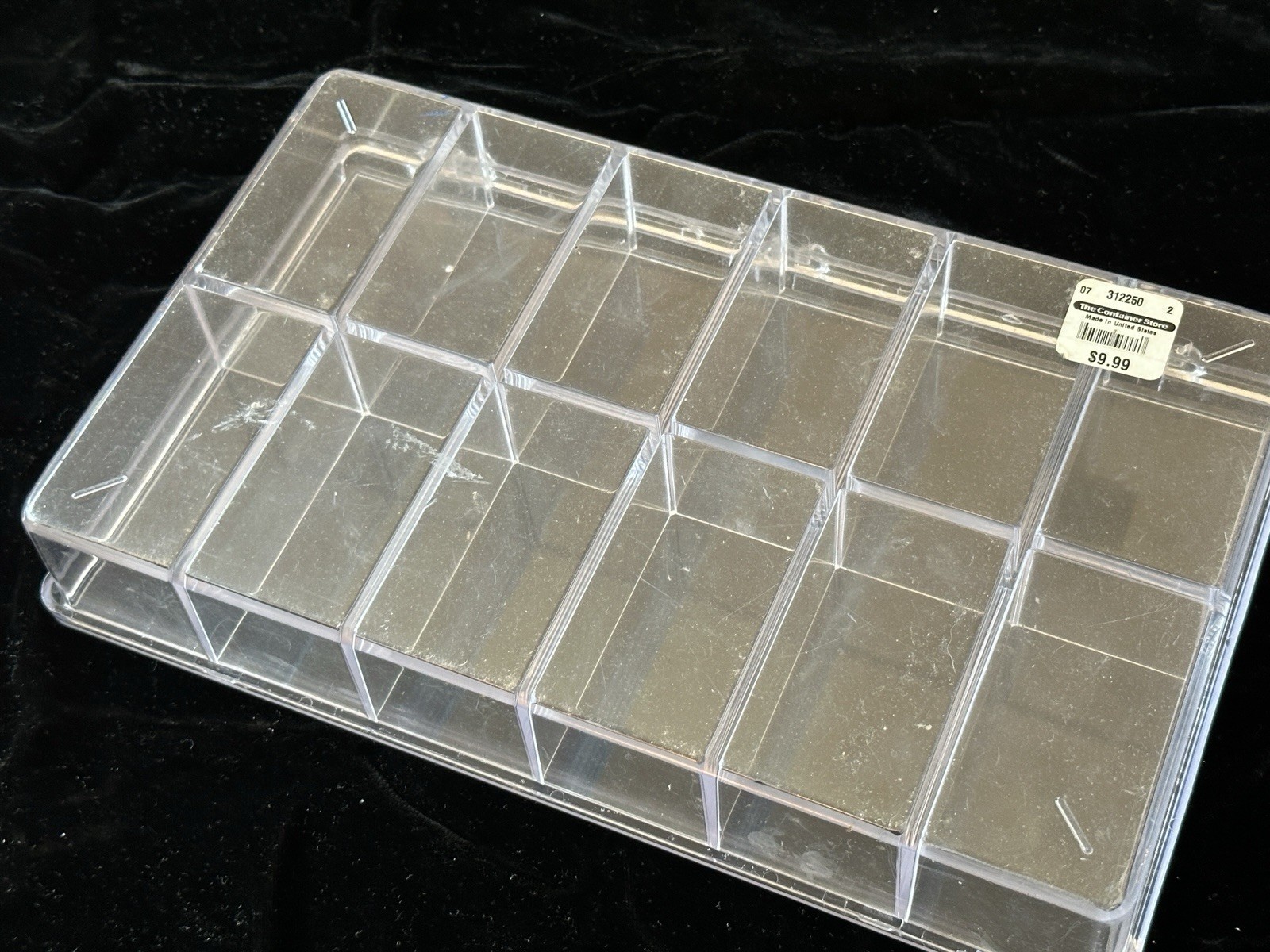12 Compartment Plastic Storage Box 11”x6.5”x1.75” Good Condition Container Store