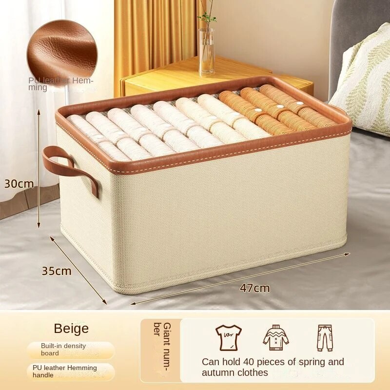 Foldable Household Clothing Fabric Storage Box Wardrobe Organization Storage Box