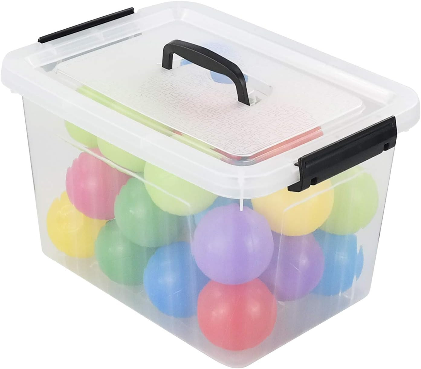 12 Quart Latching Storage Bin with Handle – Durable Plastic Organizer Box